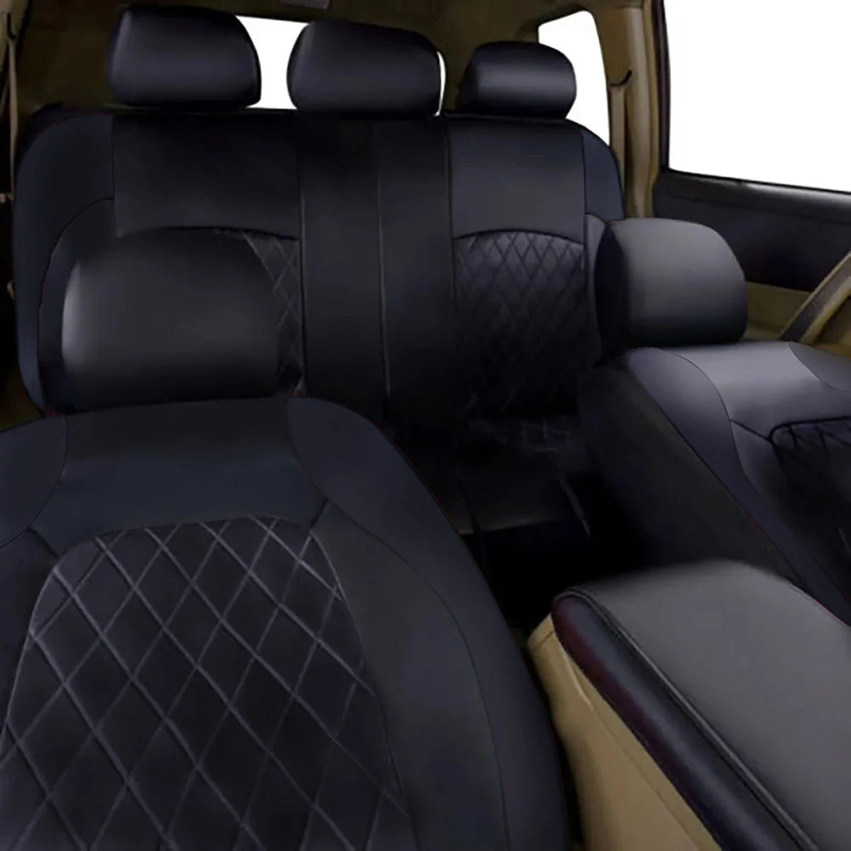 All Season Quited PU Leather Car Seat Cover Full Surrounded Seat Protector Waterproof Universal Fit Sedan Suv Pick-Up Truck Seat