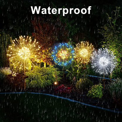 1 Pack Solar Fireworks Lights Outdoor,Holiday Lighting Firework Lights for Garden Patio,Halloween,Christmas,Wedding,Wall Decor