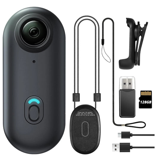4K 128GB UHD Mini Body Camera Wearable Action Body Cam Thumb Size Hands Free Recording Body Worn Camera, Premium Portable