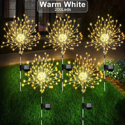 1 Pack Solar Fireworks Lights Outdoor,Holiday Lighting Firework Lights for Garden Patio,Halloween,Christmas,Wedding,Wall Decor