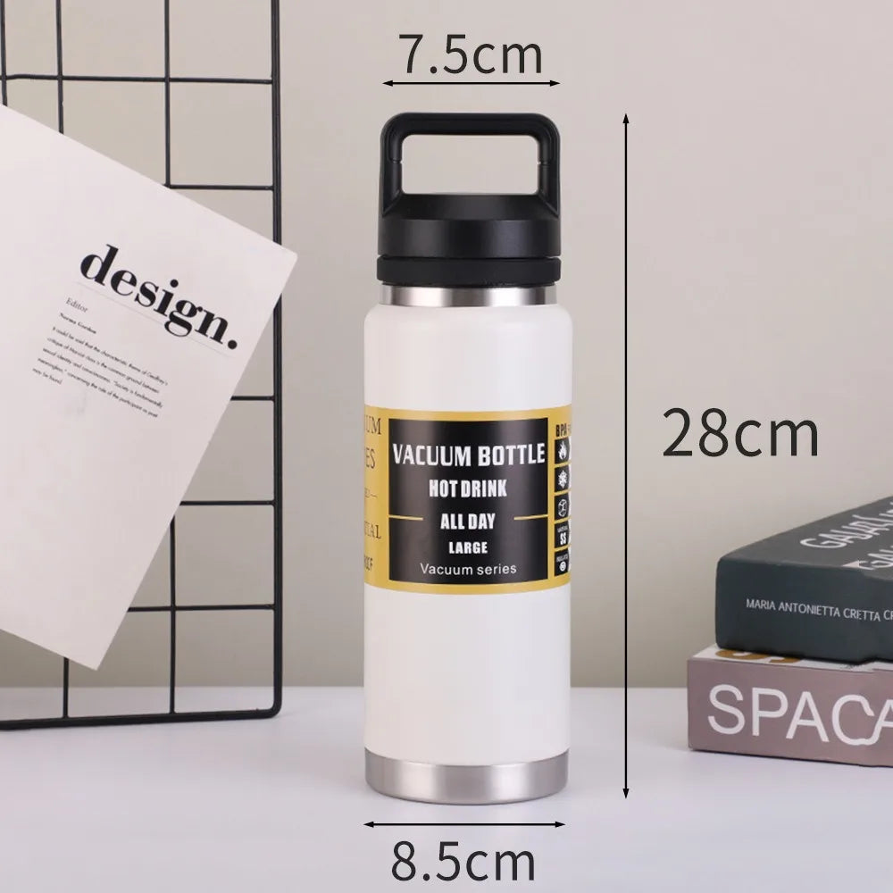800Ml Large Capacity Stainless Steel Thermos Portable Vacuum Flask Insulated Tumbler Thermo Bottle Leakproof Sports Water Bottle