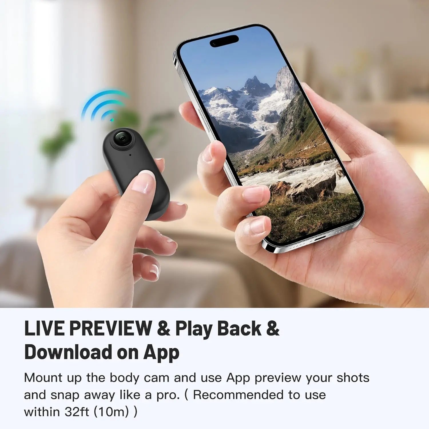 4K 128GB UHD Mini Body Camera Wearable Action Body Cam Thumb Size Hands Free Recording Body Worn Camera, Premium Portable