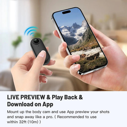 4K 128GB UHD Mini Body Camera Wearable Action Body Cam Thumb Size Hands Free Recording Body Worn Camera, Premium Portable