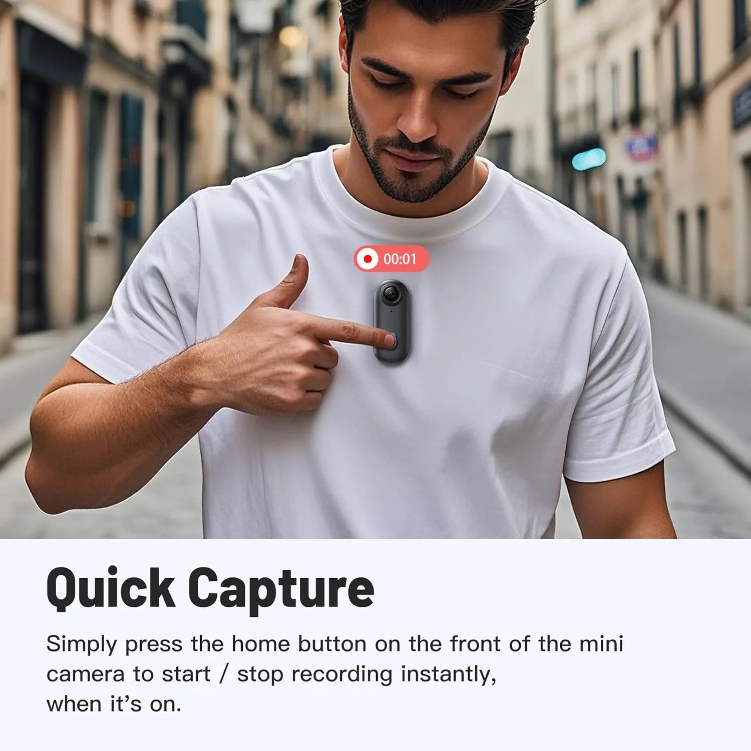 4K 128GB UHD Mini Body Camera Wearable Action Body Cam Thumb Size Hands Free Recording Body Worn Camera, Premium Portable