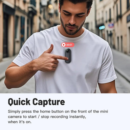 4K 128GB UHD Mini Body Camera Wearable Action Body Cam Thumb Size Hands Free Recording Body Worn Camera, Premium Portable
