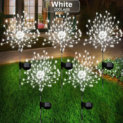 1 Pack Solar Fireworks Lights Outdoor,Holiday Lighting Firework Lights for Garden Patio,Halloween,Christmas,Wedding,Wall Decor