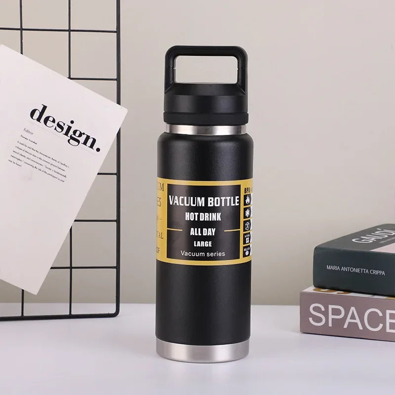800Ml Large Capacity Stainless Steel Thermos Portable Vacuum Flask Insulated Tumbler Thermo Bottle Leakproof Sports Water Bottle