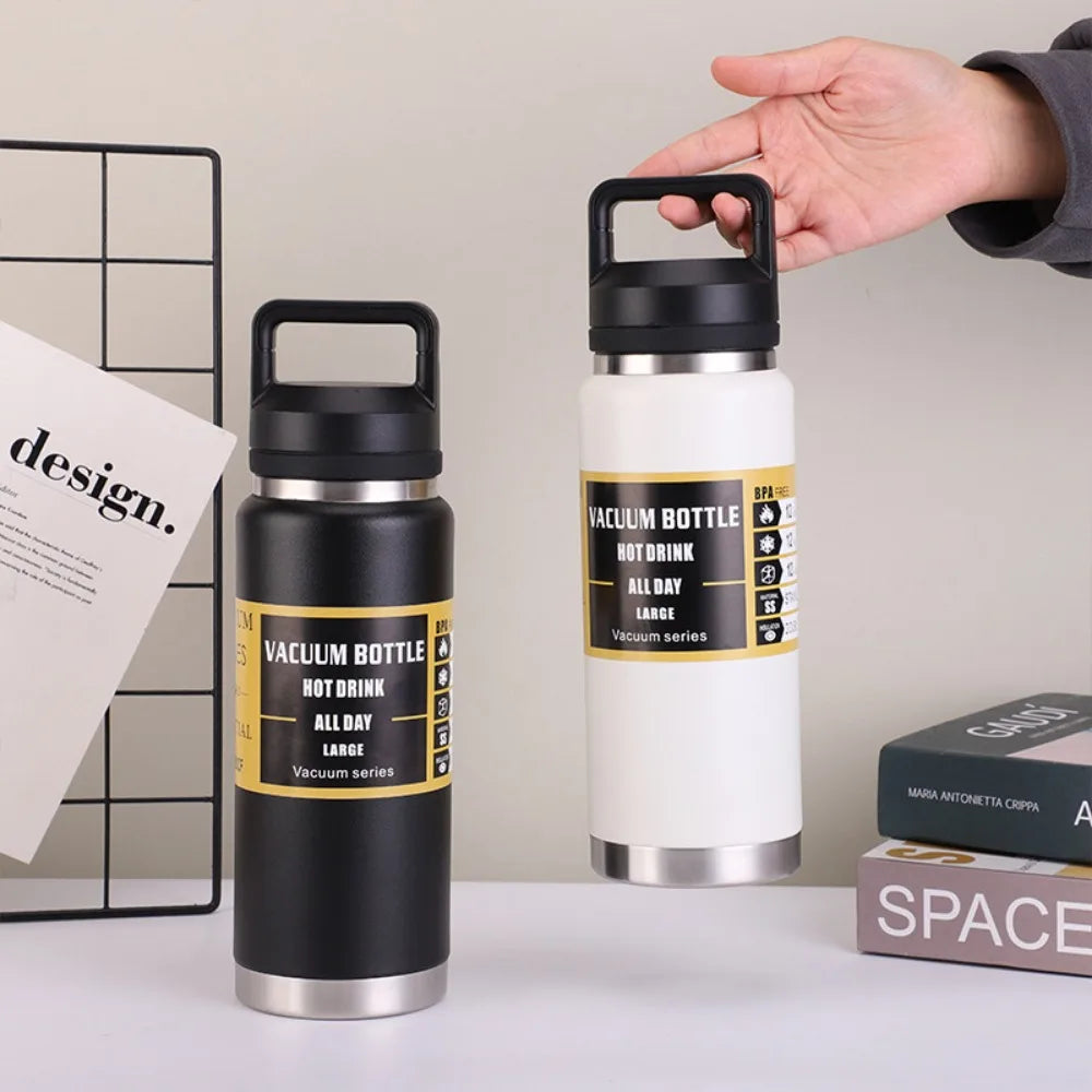 800Ml Large Capacity Stainless Steel Thermos Portable Vacuum Flask Insulated Tumbler Thermo Bottle Leakproof Sports Water Bottle