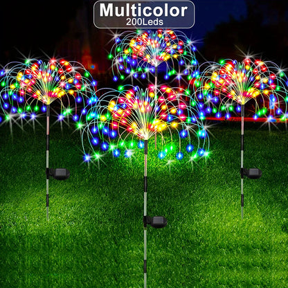 1 Pack Solar Fireworks Lights Outdoor,Holiday Lighting Firework Lights for Garden Patio,Halloween,Christmas,Wedding,Wall Decor