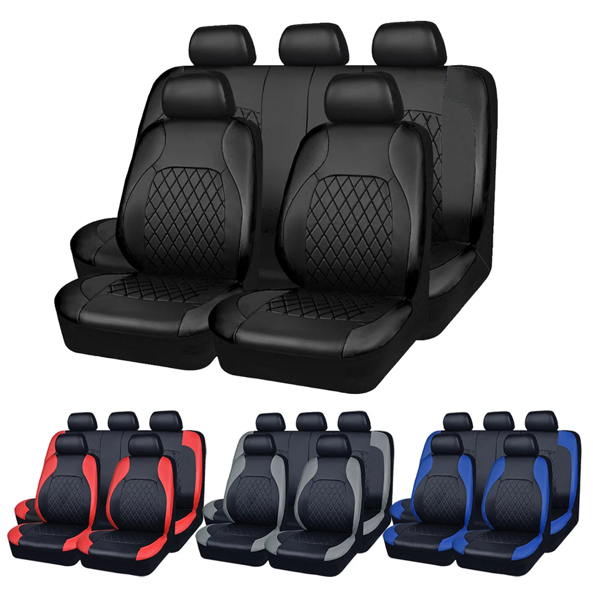 All Season Quited PU Leather Car Seat Cover Full Surrounded Seat Protector Waterproof Universal Fit Sedan Suv Pick-Up Truck Seat