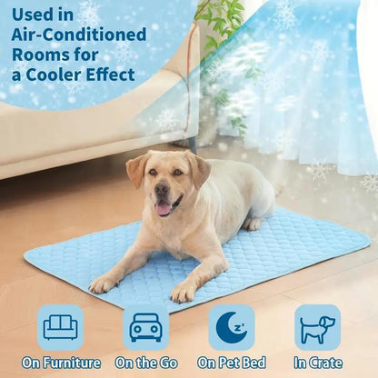Cooling Pet Mat, 1Pc Washable Pet Bed, Summer Cooling Pad for Dogs & Cats, Comfortable Pet Mat for Home & Car Use